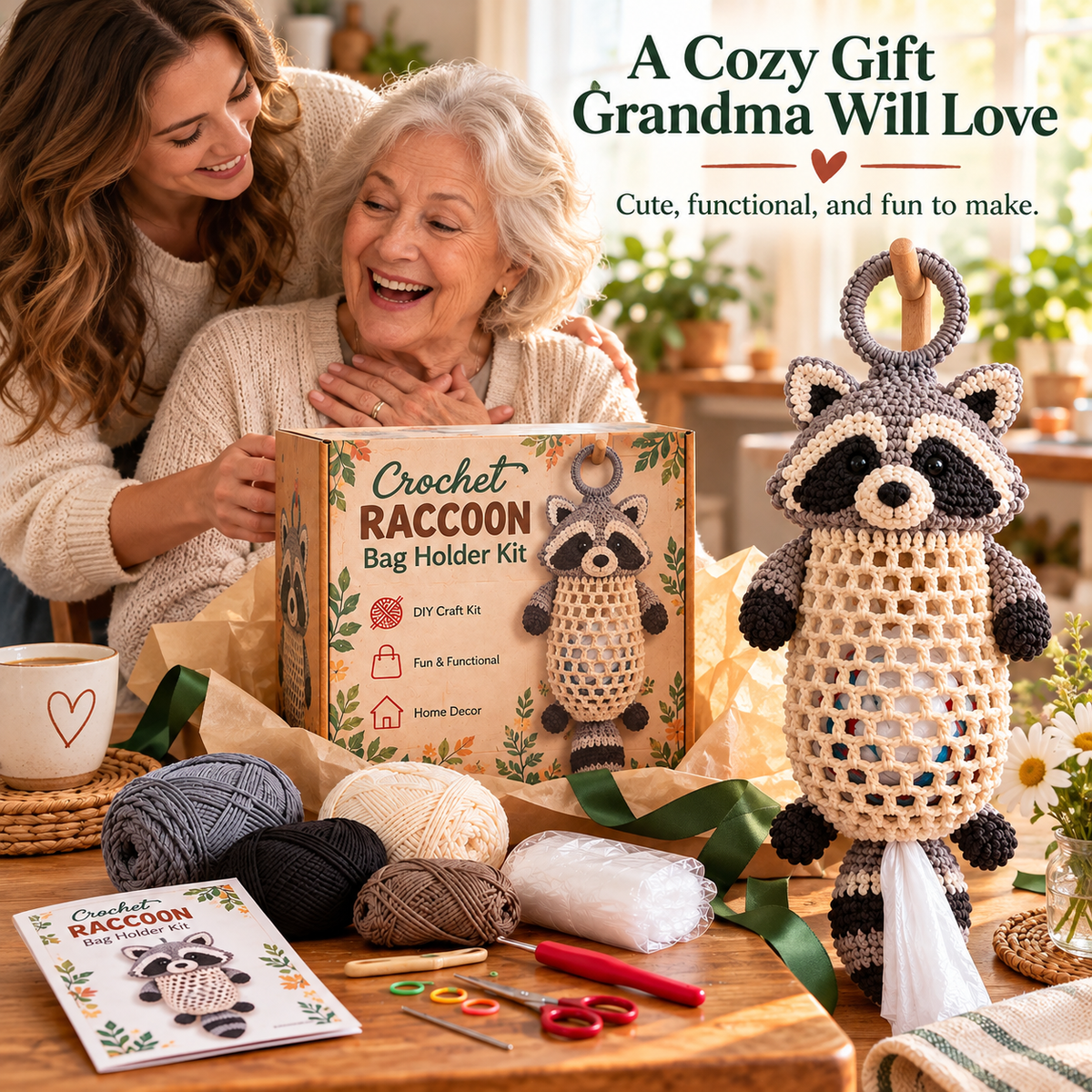 🔥Last Day 50% OFF - Crochet Animal Bag Holder DIY Kit – Cute & Functional Hanging Storage Craft Kit(📦Buy 2 Free Shipping)