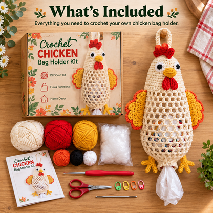 🔥Last Day 50% OFF - Crochet Animal Bag Holder DIY Kit – Cute & Functional Hanging Storage Craft Kit(📦Buy 2 Free Shipping)