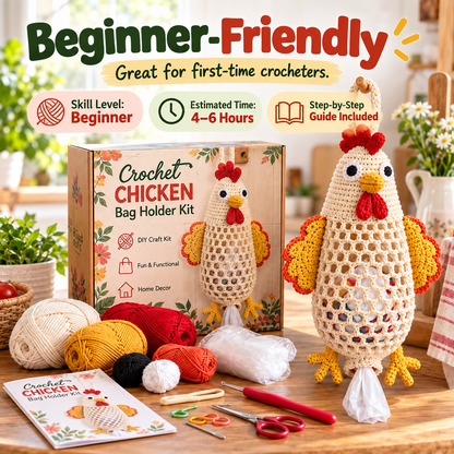🔥Last Day 50% OFF - Crochet Animal Bag Holder DIY Kit – Cute & Functional Hanging Storage Craft Kit(📦Buy 2 Free Shipping)